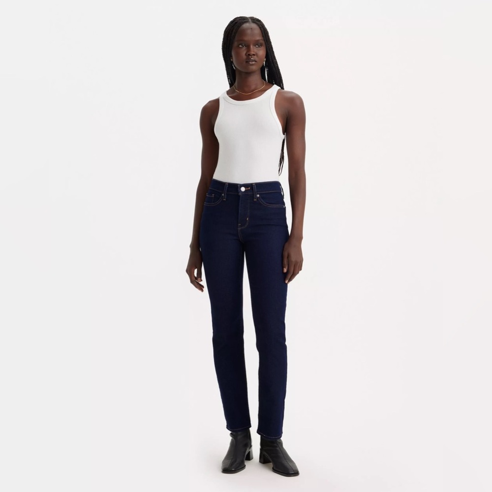 Levi’s W33 L32 314 Shaping  Straight Jeans Dark Blue Casual Stretch Comfy New